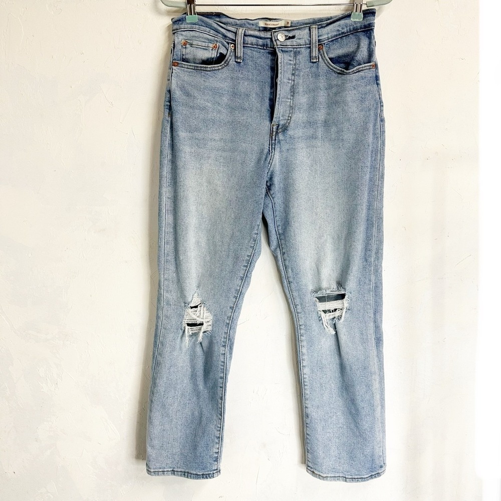 Levi's Wedgie Skinny Raw Hem Distressed Jeans Button Fly Women's Size 31